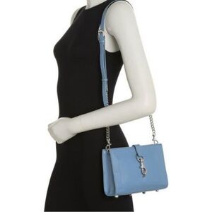 Rebecca Minkoff Avery Leather Crossbody Bag in Cement Blue NWT